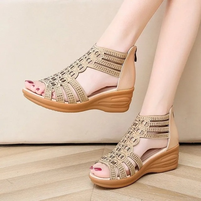 Sandals with Orthopaedic Design for Women with Wedge Heel and Comfort Sole