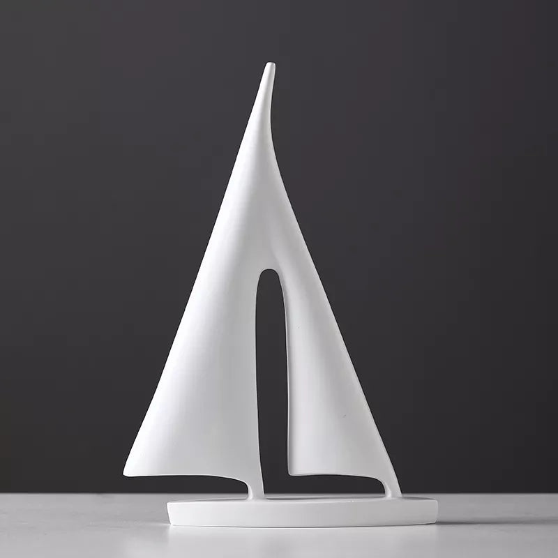 Maritime Sailboat Sculpture for Elegant Home Decoration