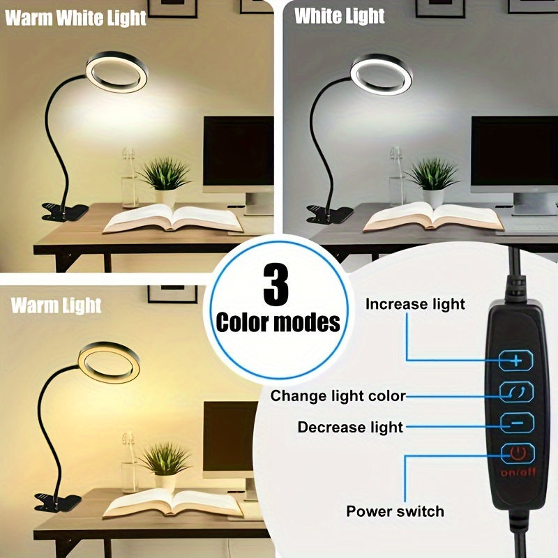 Glass with LED Magnifying Lamp with Clamp for Perfect for Hands-Free Work and Precision