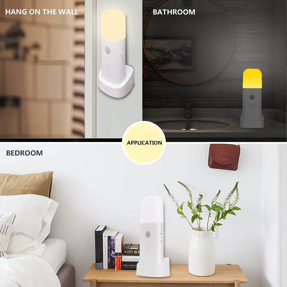 Night Light with LED Motion Sensor for USB Rechargeable and Adjustable Brightness