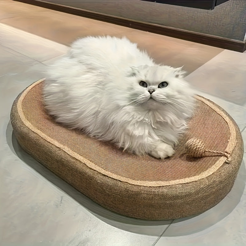 Oval Sisal Scratching and Resting Board for Cats with Durable and Comfortable Design
