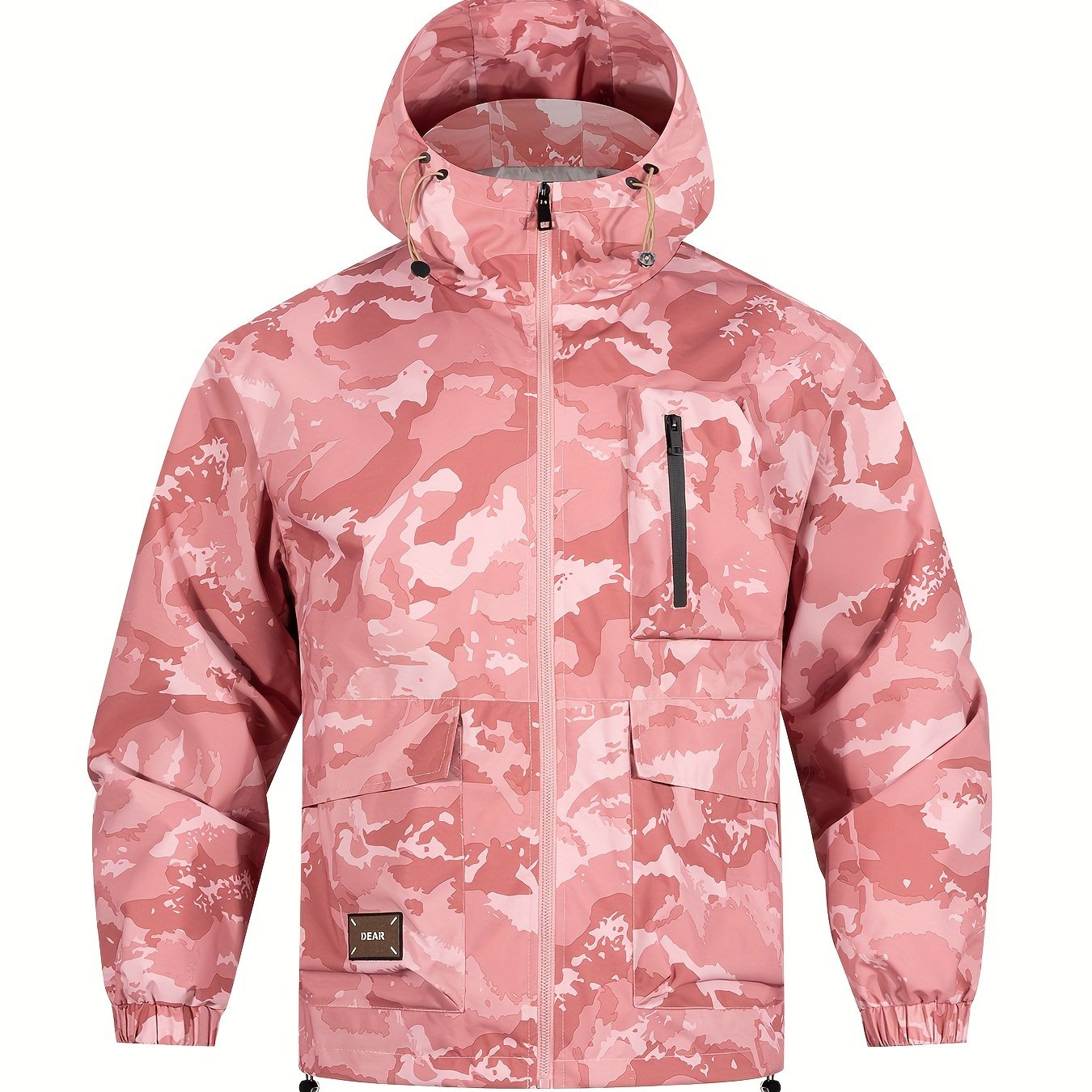 Men's Jacket with Camouflage Pattern and Hood for Casual and Comfortable