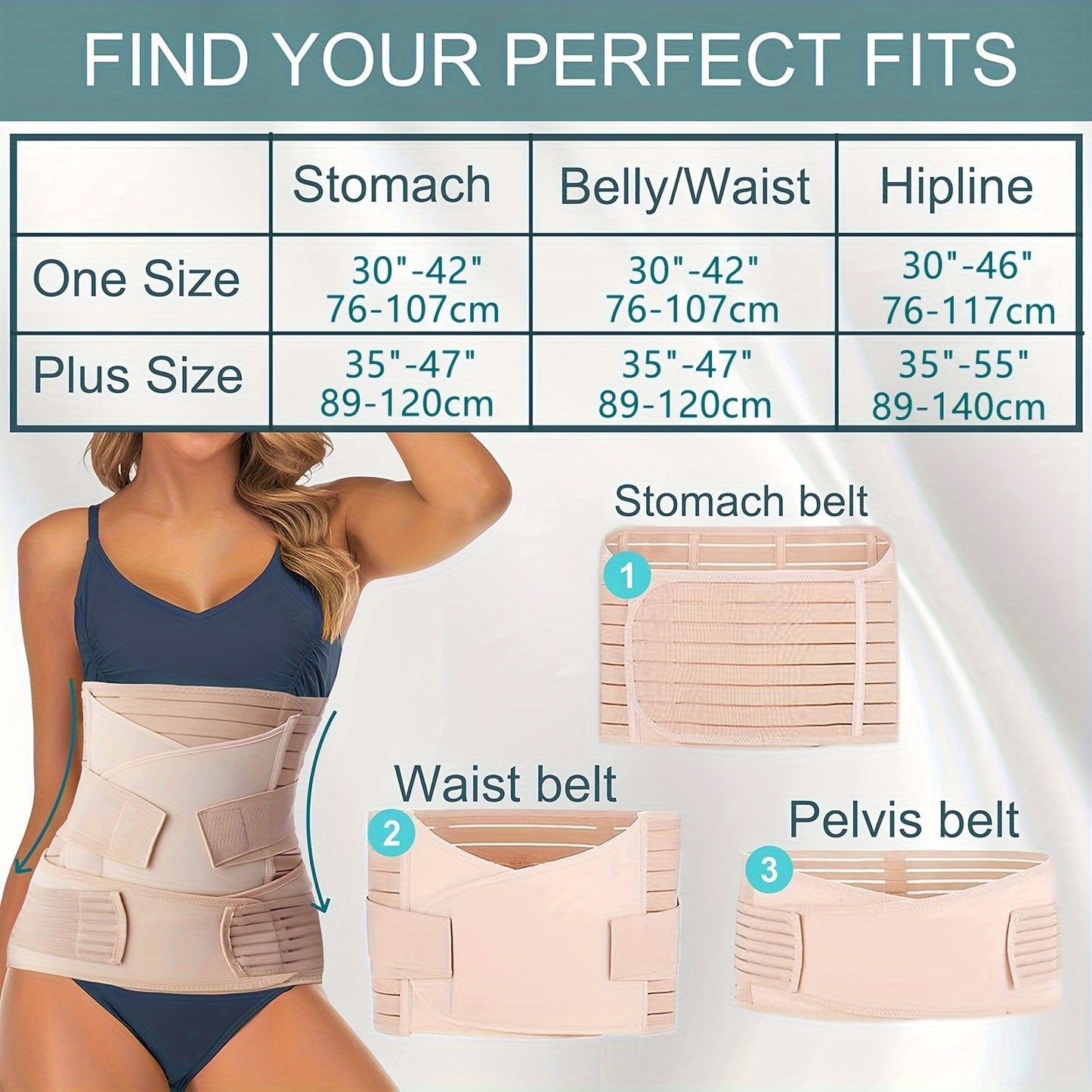 3-in-1 Postpartum Belly Band for Comfortable and Adjustable Support