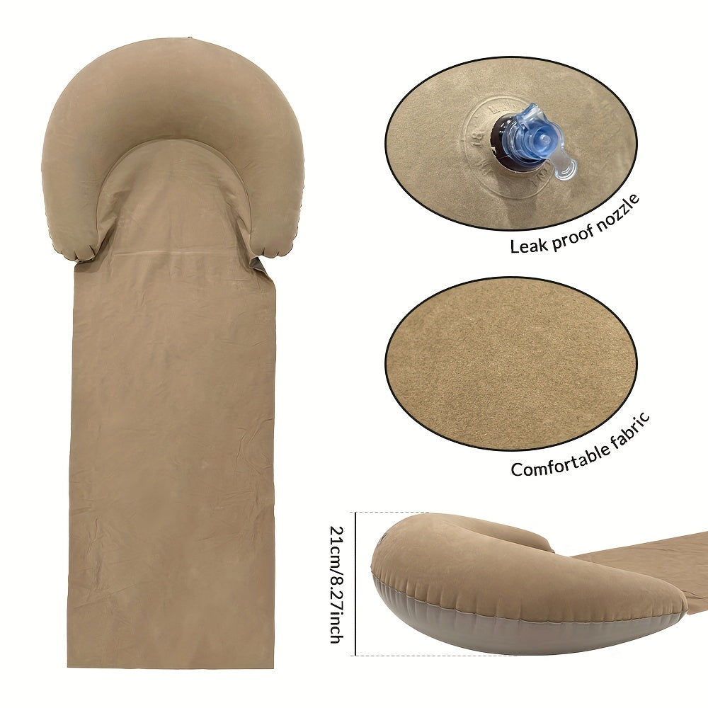 Mat with Comfortable Inflatable Beach Headrest for the Beach and Camping