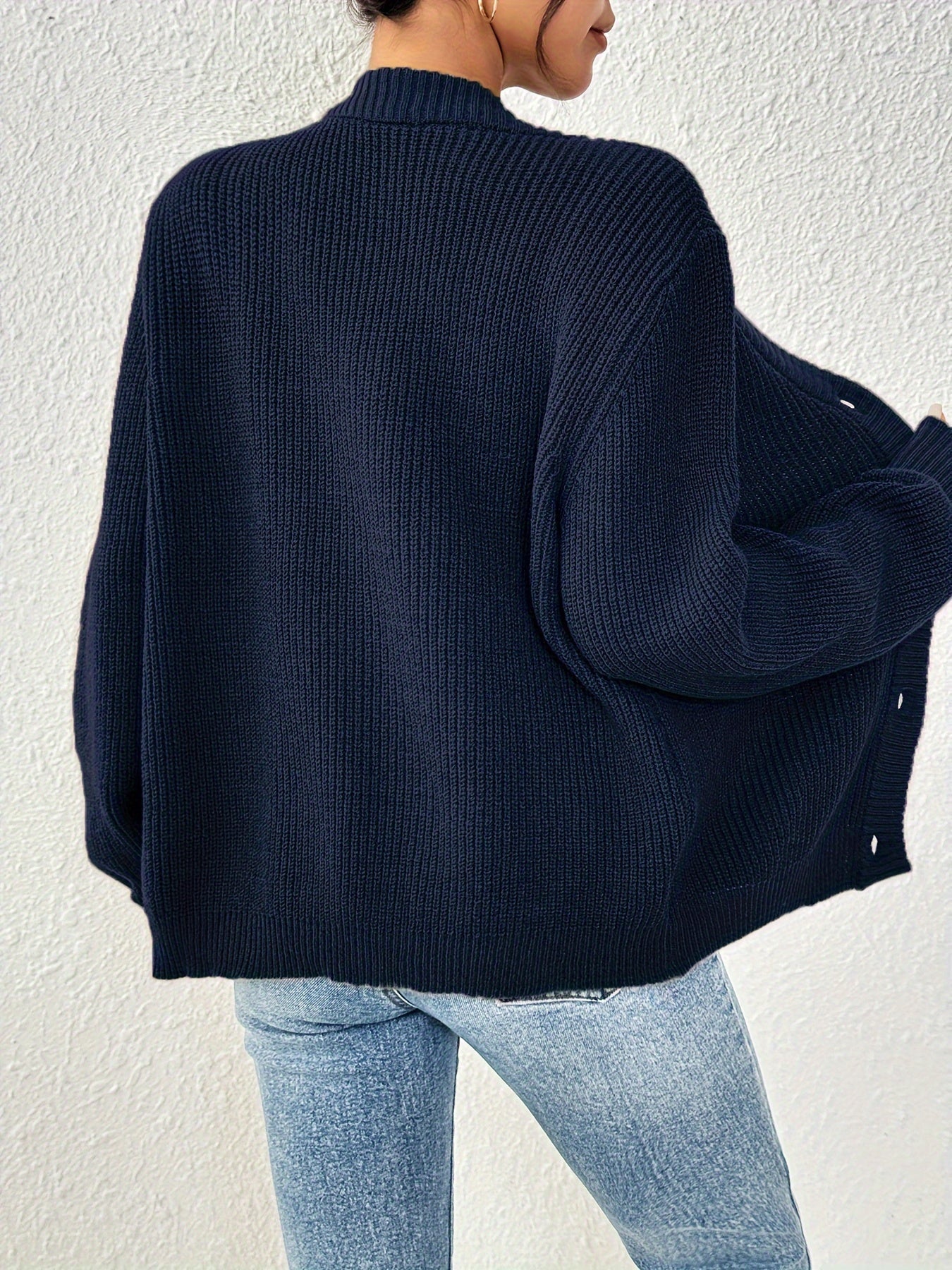 Autonomous Solid Knit Cardigan for Stylish and Warm for Spring and Autumn