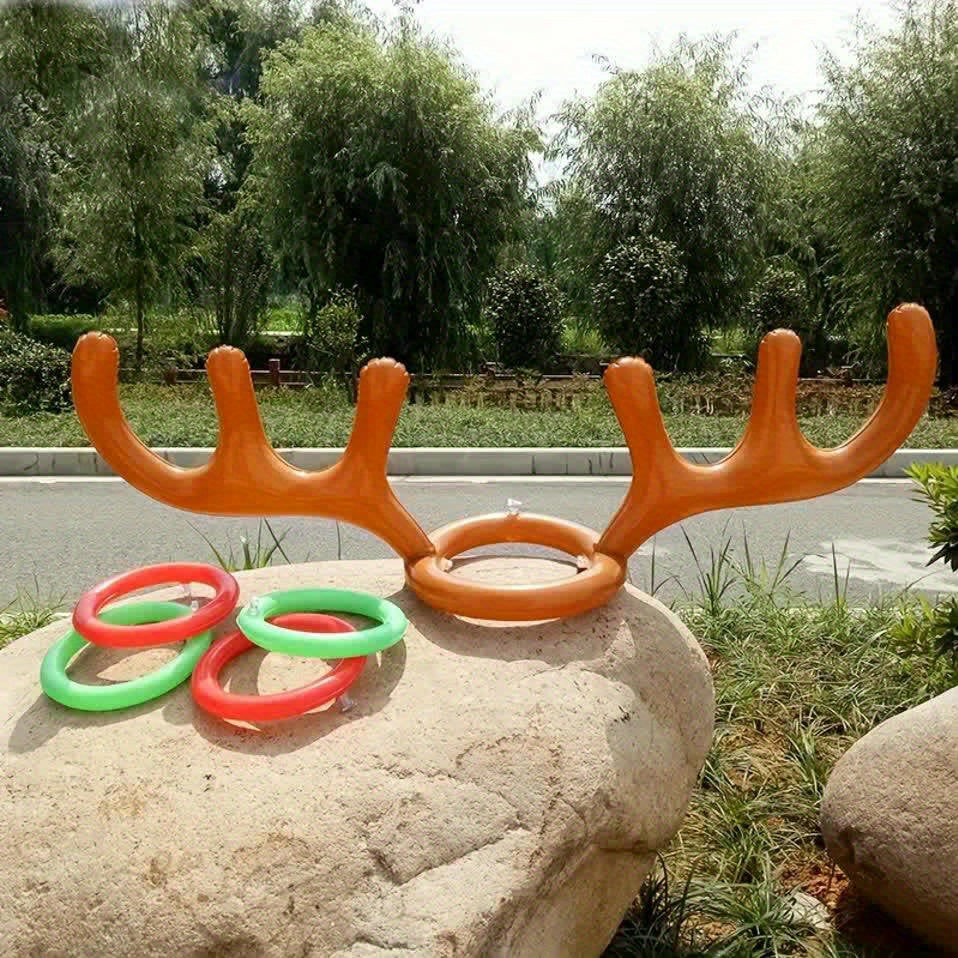 Game Inflatable Reindeer Antler Ring Toss for Fun Christmas and Party Game