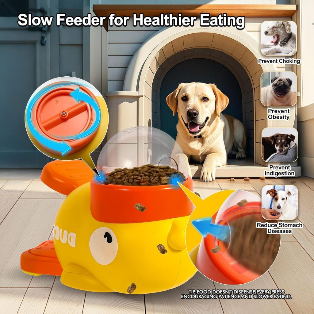 Dispenser with Interactive Dog Toy with Food Design for Mental Stimulation