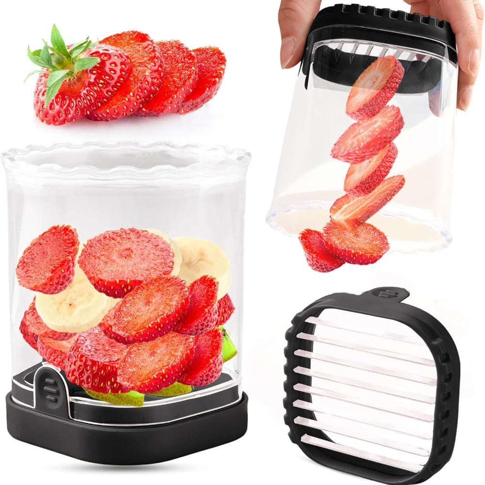 Bowl with Fruit Slicer with Collection and Interchangeable Blades for Quick Cutting
