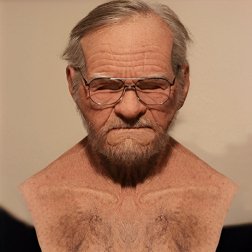 Realistic Latex Old Man Mask for Expressive Halloween Costume Headpiece