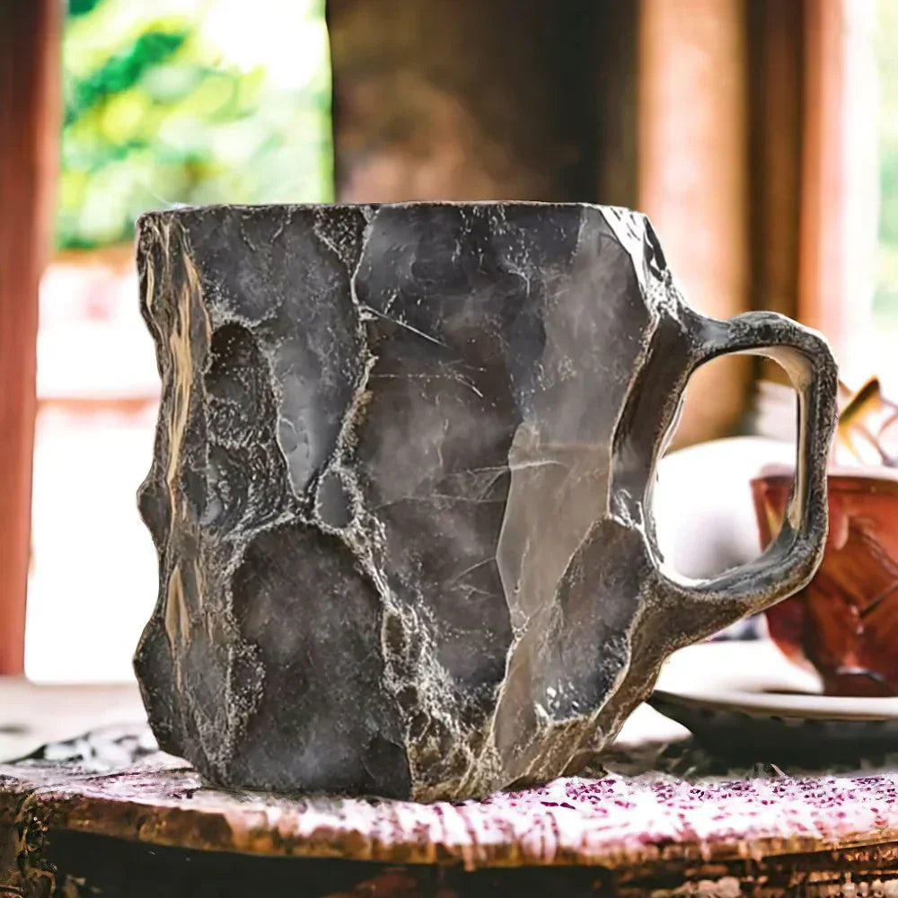 Mug Handmade Stone with Unique Crystal Design for an Enchanting Drinking Experience