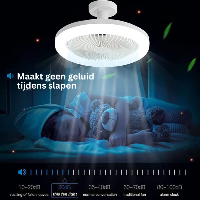 Light with Ceiling Fan with LED Design for Lamp Fitting and Comfortable Cooling