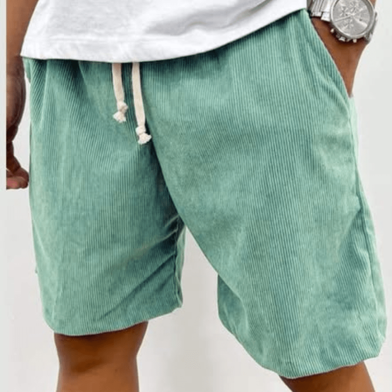 Men's Corduroy Stretch Shorts with Ribbed Texture and Comfortable Fit
