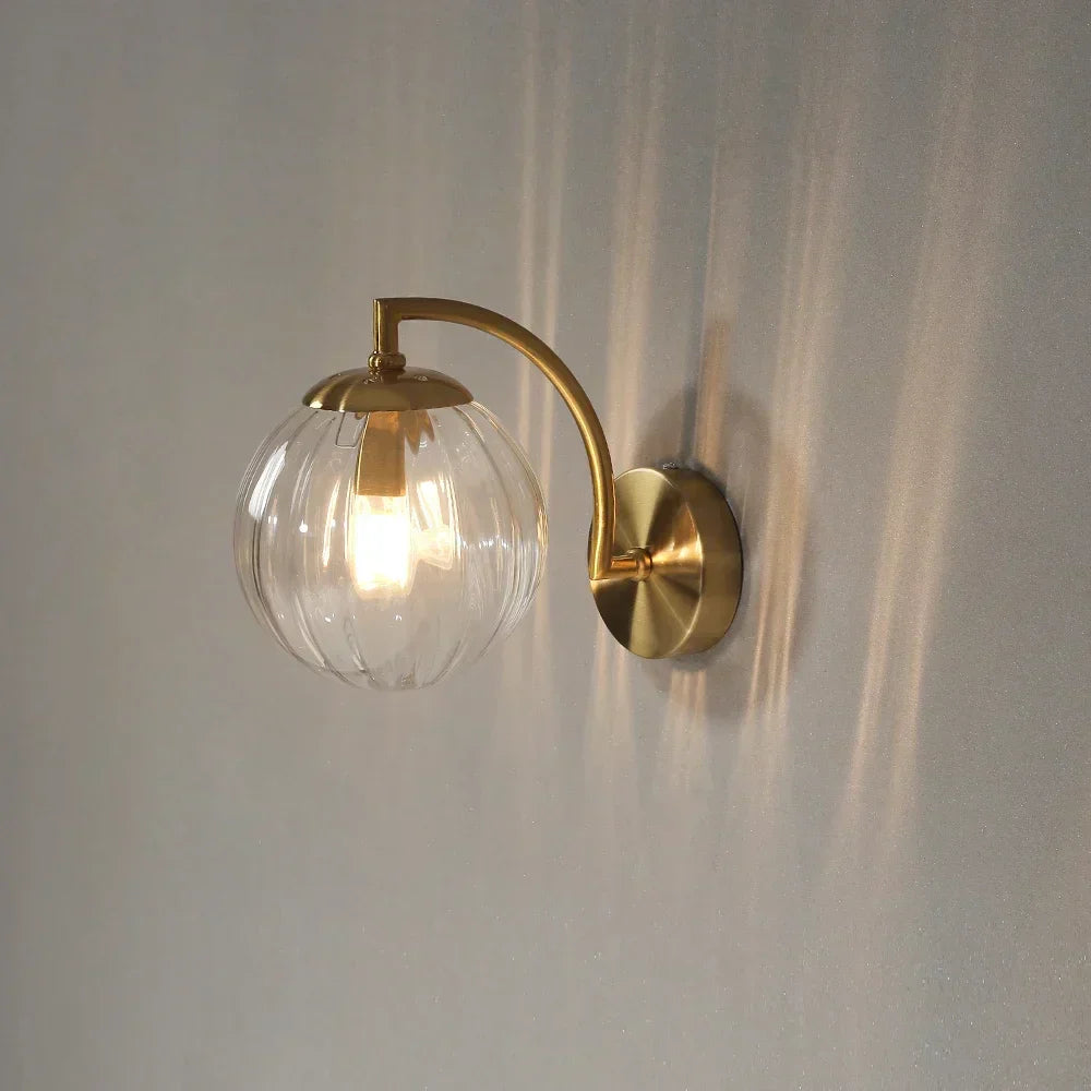 Modern Glass Wall Lamp with Warm Light and Elegant Scandinavian Design