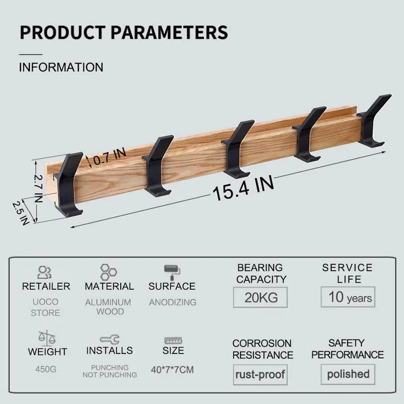 Hooks Nordic Wall Coat Rack with Double for Stylish and Functional