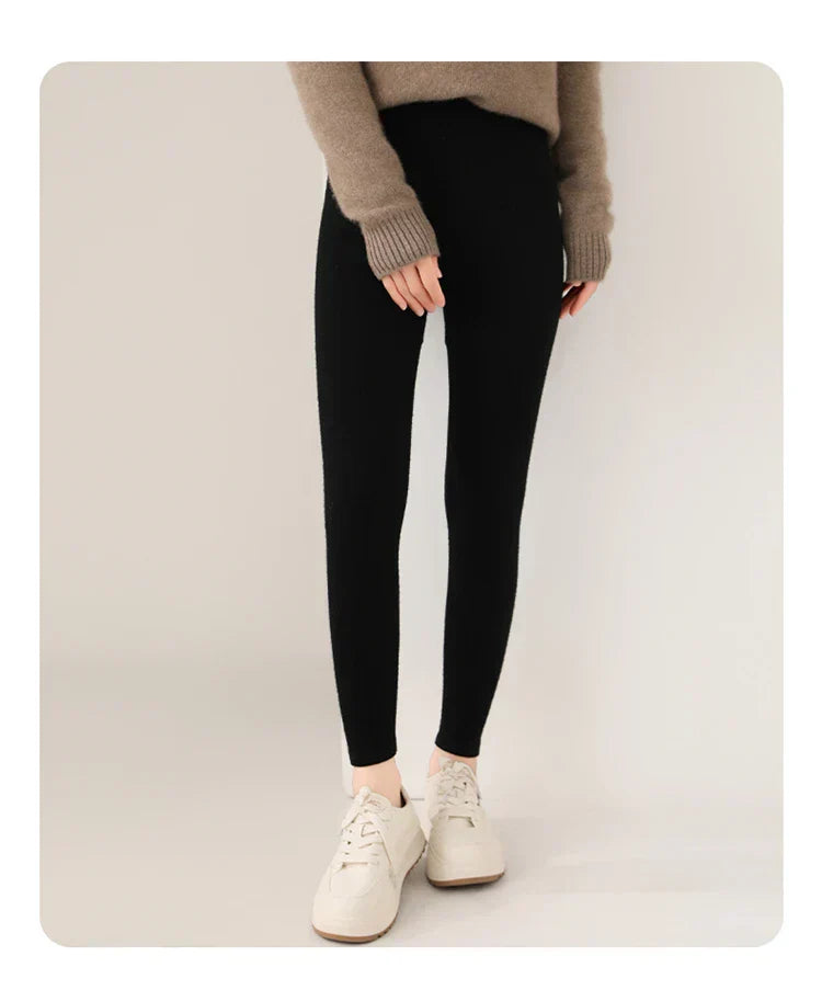 Cashmere Leggings for High Waist Fine Knit Women’s