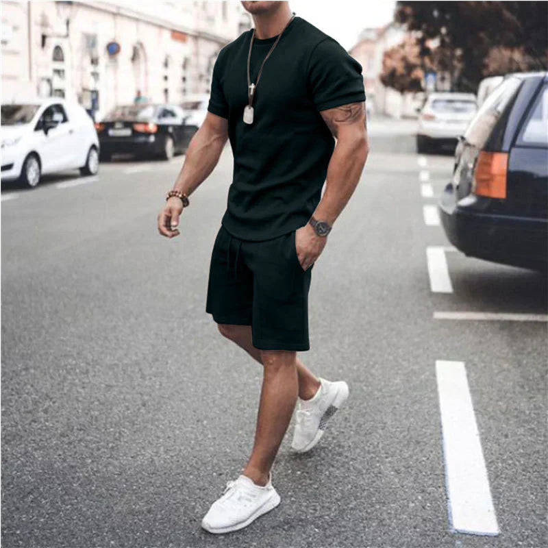Set with Men's Summer T-Shirt and Shorts for Comfortable Style