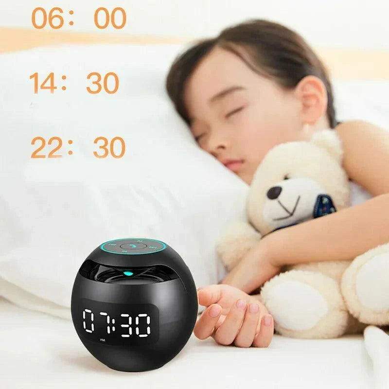 Night Light with Bluetooth Alarm Clock Speaker with LED and Digital Clock for Bedroom