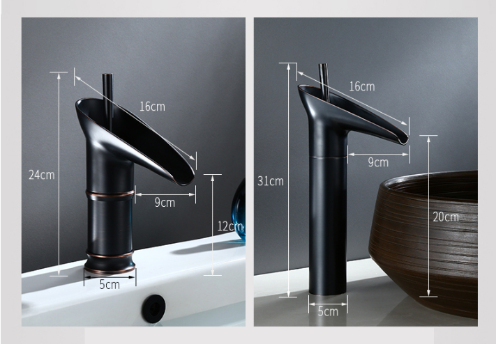 Waterfall Basin Mixer Tap in Brass with Elegant Design for Bathroom