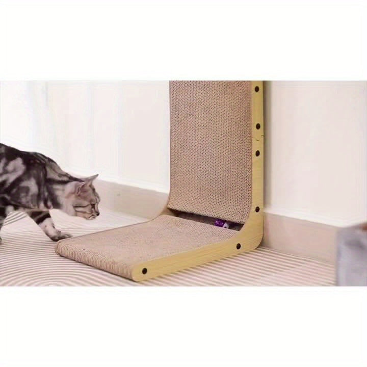 L-Shaped Cat Scratching Board for Indoor Use for Durable, Stable, and Space-Saving