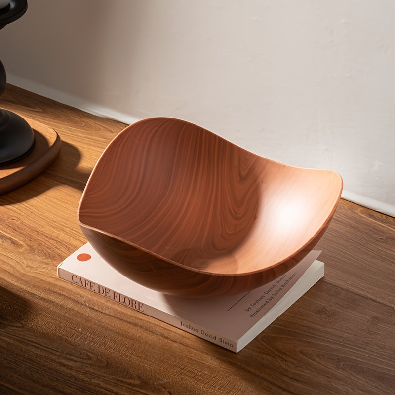 Bowl with Large Fruit Wood Look for Decorative and Practical for Table Use