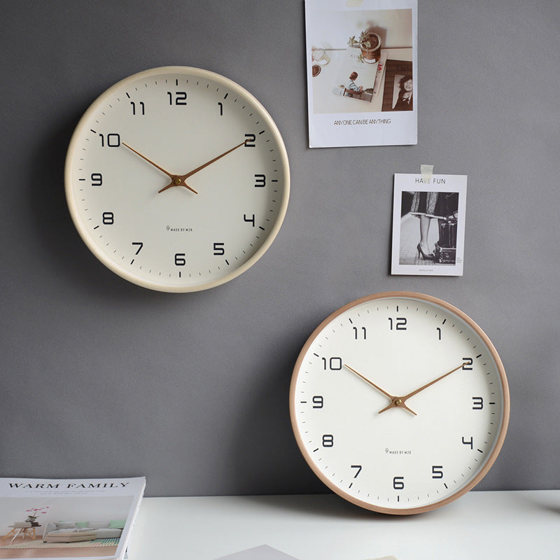 Clock with Minimalist Wall Wooden Frame for Stylish, Timeless and Clear