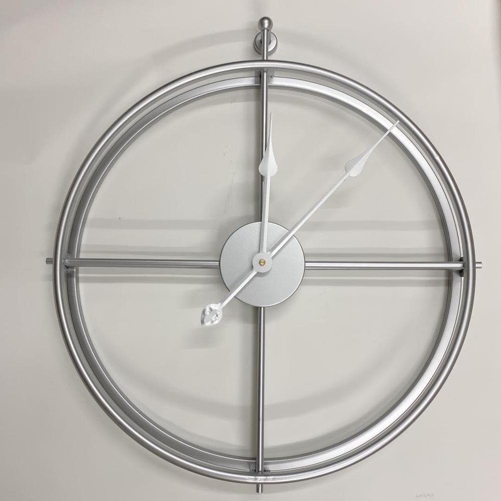 Clock with Interior & Decoration Large Wall Geometric Metal Design and Silent Mechanism