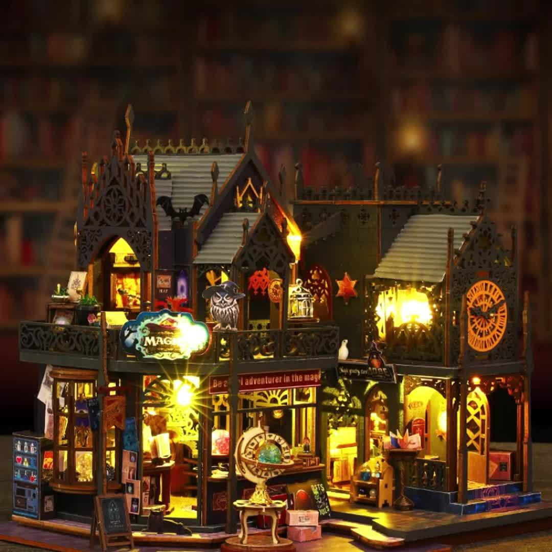 Enchanting Book House for 3D Wooden Puzzle with Magical Lighting