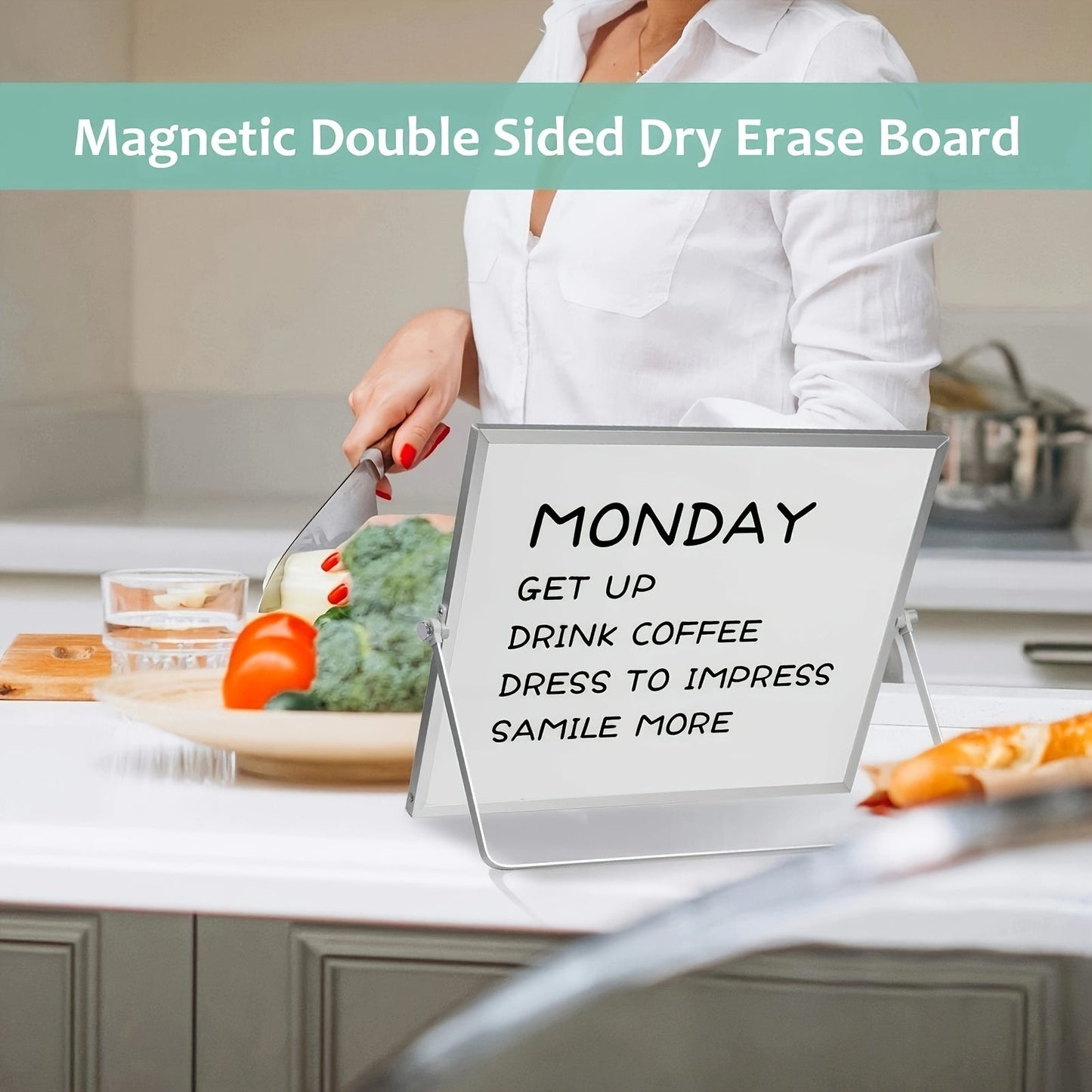 Magniboard Magnetic Whiteboard for Portable and Double-Sided with Stand