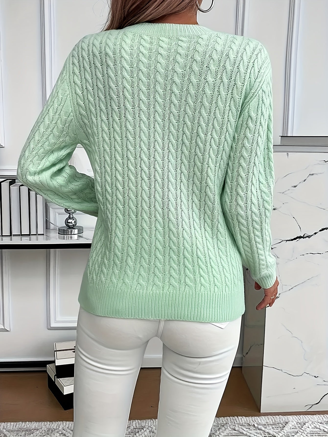 Knitted Cable Sweater for Women for Soft and Stylish Sweater for Spring and Autumn