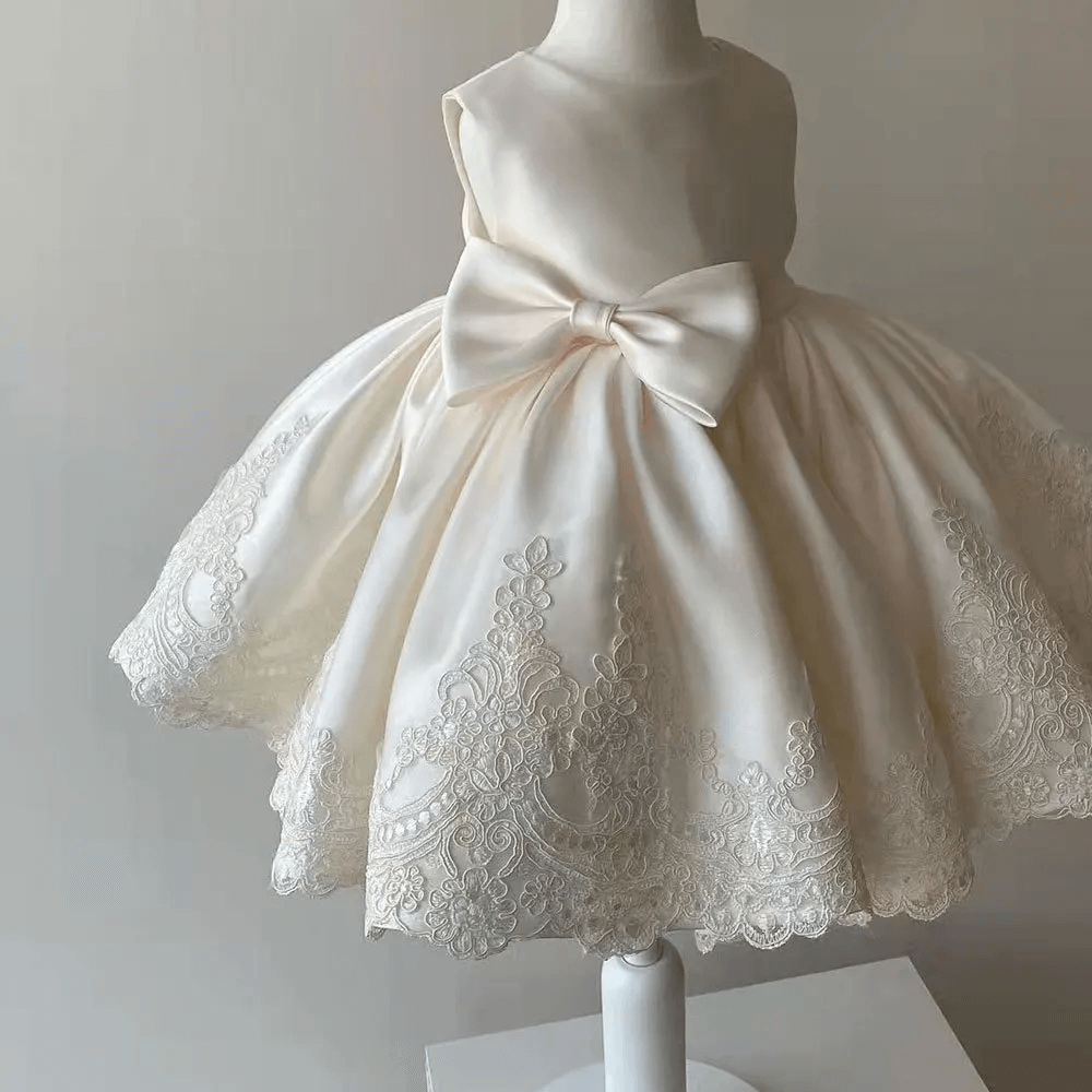 Aurora Princess Dress with Lace and Bow for Elegant