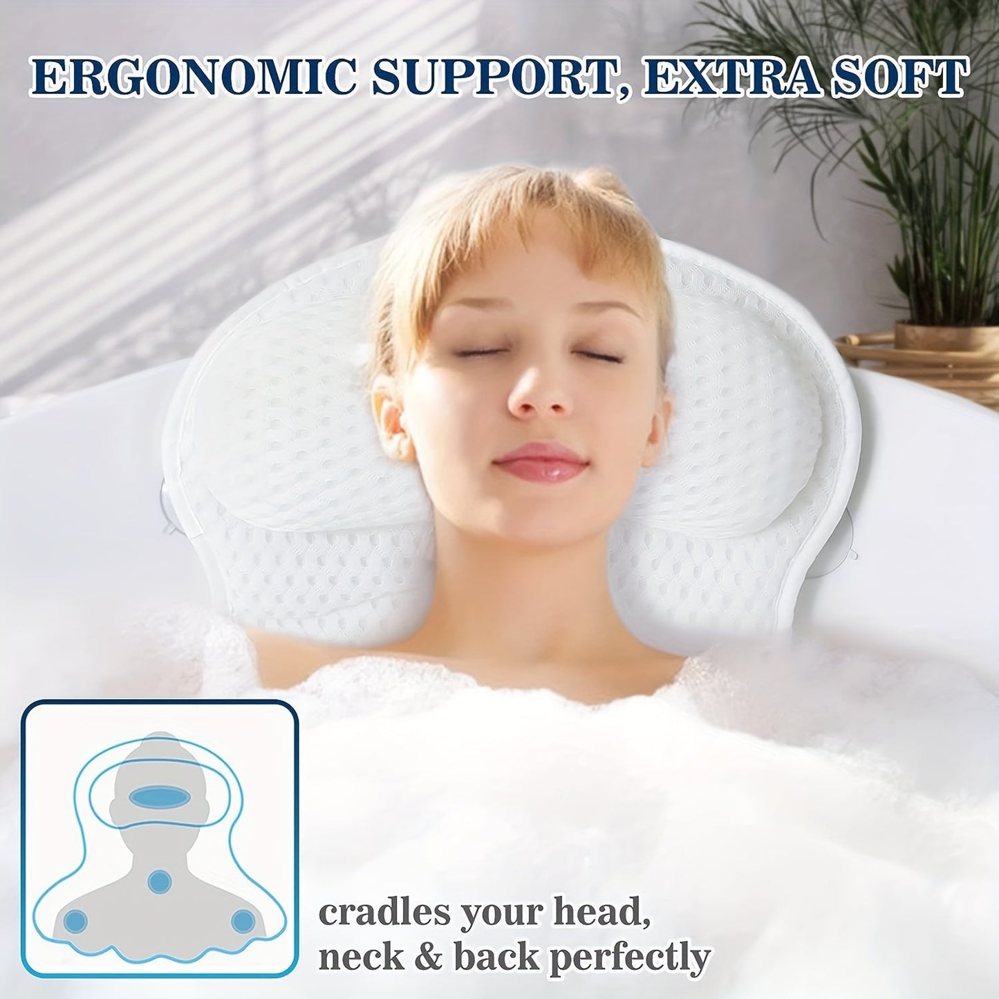 Pillow Luxiespa 4D Luxe Bath for Breathable Pillow with Neck and Back Support