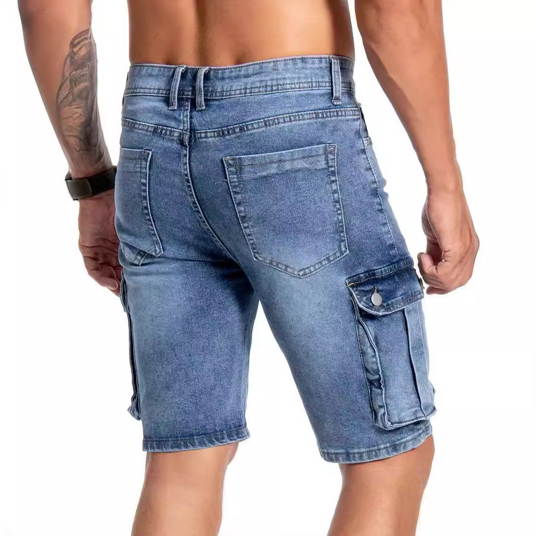 Men's Multi-Pocket Denim Shorts for Practical and Comfortable