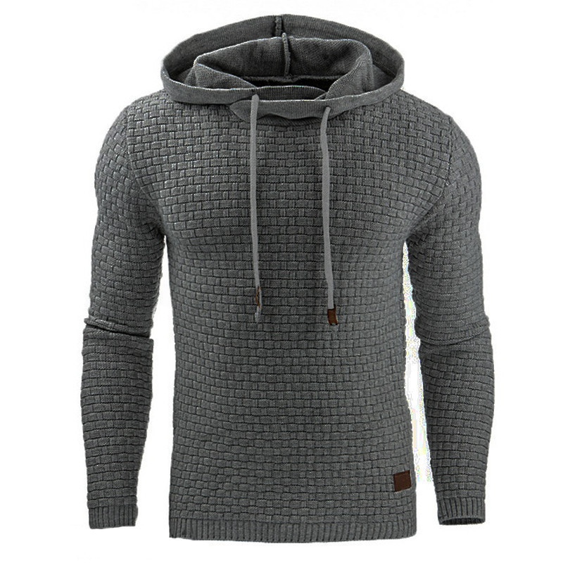 Comfortable Men's Hoodie with Relief Structure for Warm and Durable