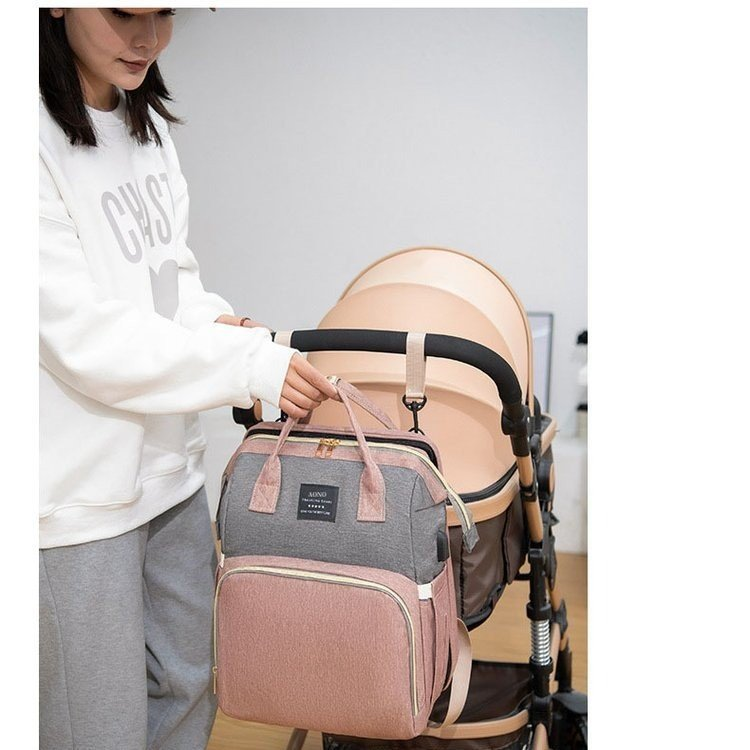 Bag with Changing Expandable Baby Bed for Multifunctional Travel Changing Bag