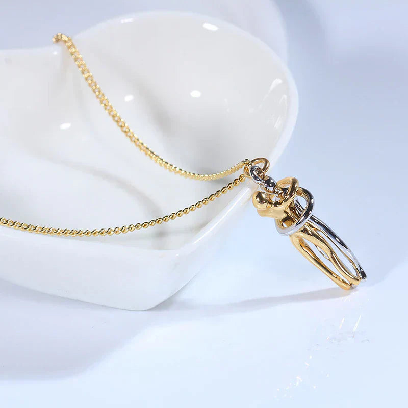 Necklace with Embracing Pendant for Timeless Symbol of Love