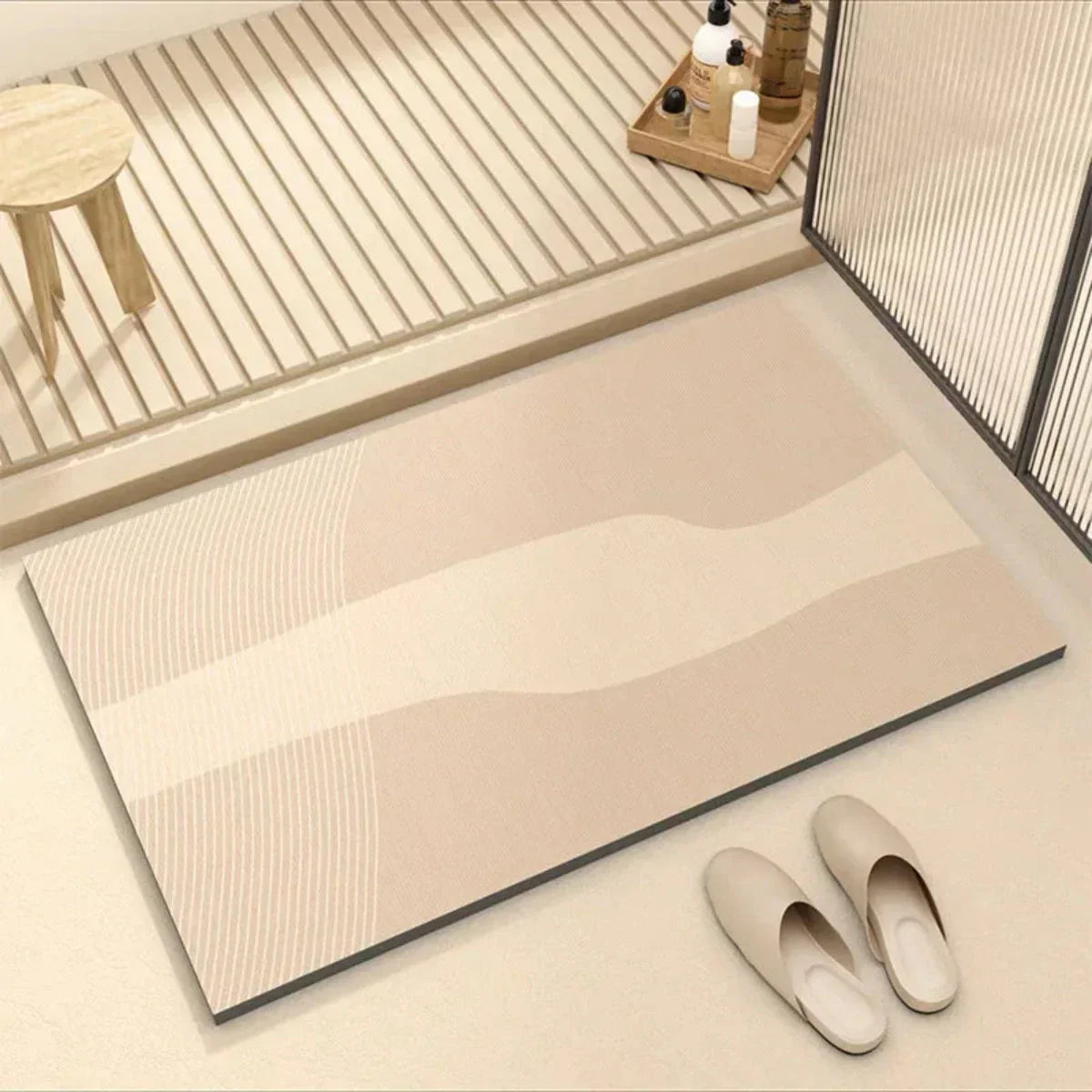 Mat with Quick-Drying Bath Non-Slip Backing for a Safe Bathroom