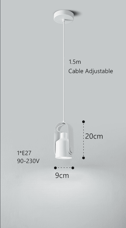Lamp with Scandinavian Pendant Wooden Bracket and Adjustable Spotlight