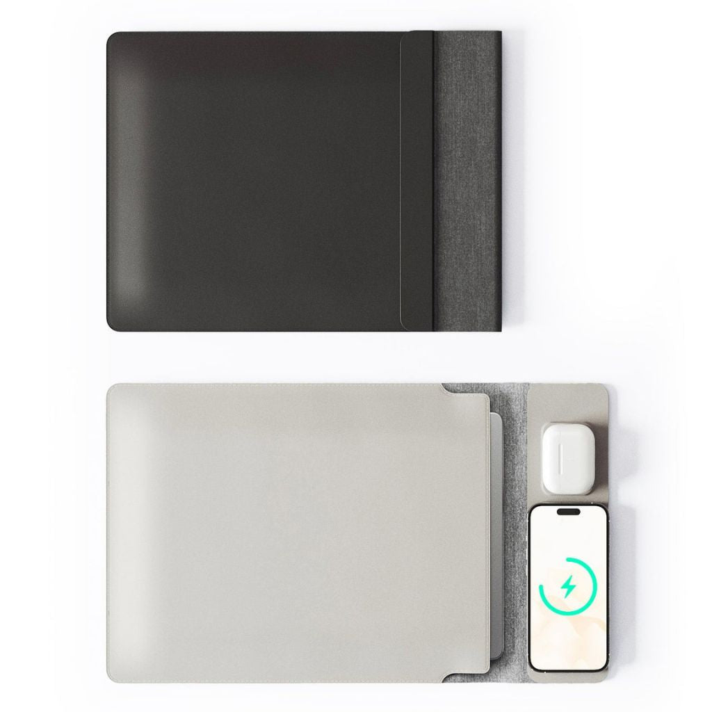 Powerdesk Sleeve for Slim Laptop Case with Wireless Charging Function