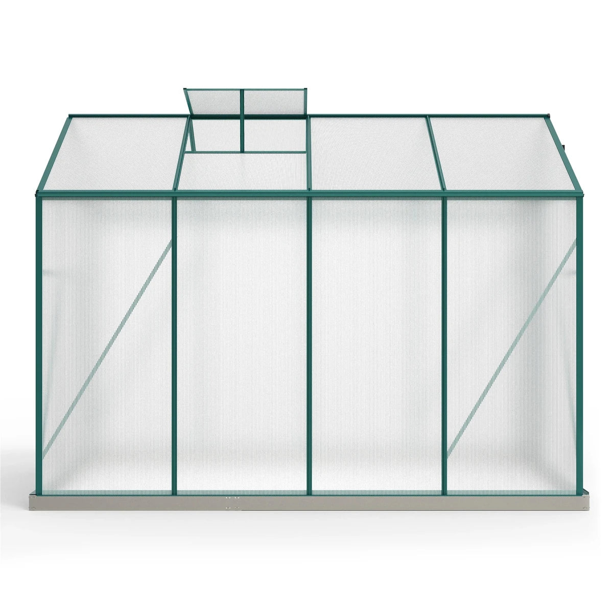Serre de jardin polycarbonate 4,8 m² avec cadre aluminium – vue arrière