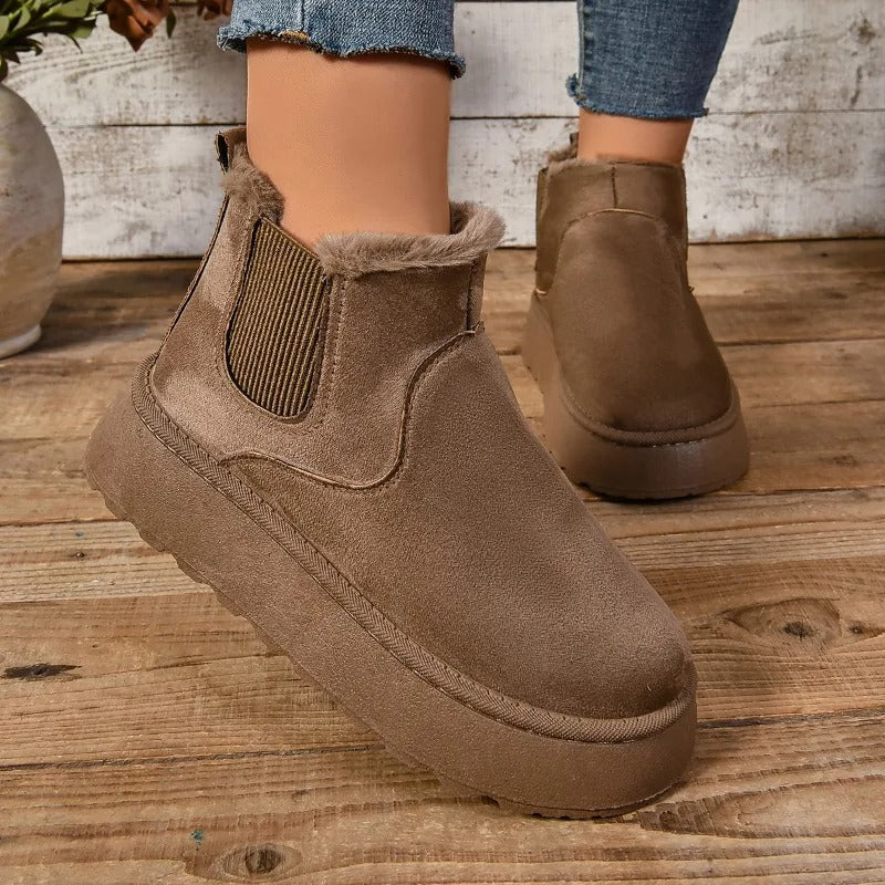 Boots with Ladies' Ankle Warm Lining for Comfortable Winter Boots with Non-Slip Sole