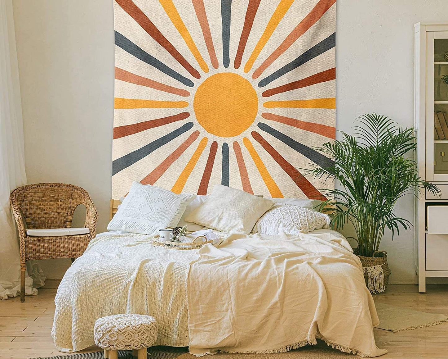 Boho Wall Tapestry with Sunbeam Design for a Warm Atmosphere at Home