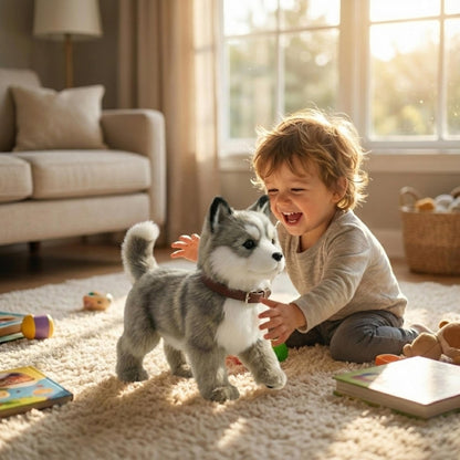 Interactive Robot Puppy with Realistic Actions for Playful Learning