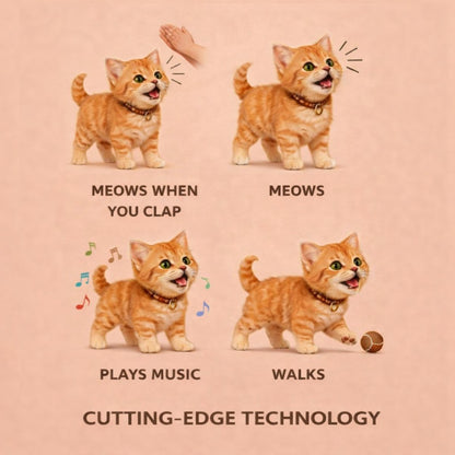 Toy with Interactive Cuddly Cat Realistic Movements for Children