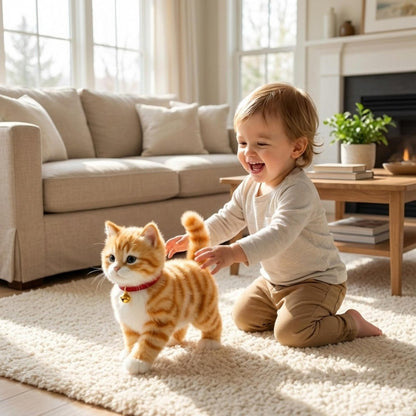 Toy with Interactive Cuddly Cat Realistic Movements for Children