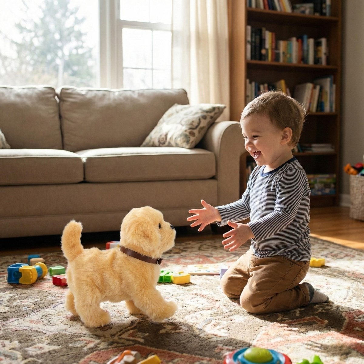 Interactive Robot Puppy with Soft Plush Coat for Playful Learning