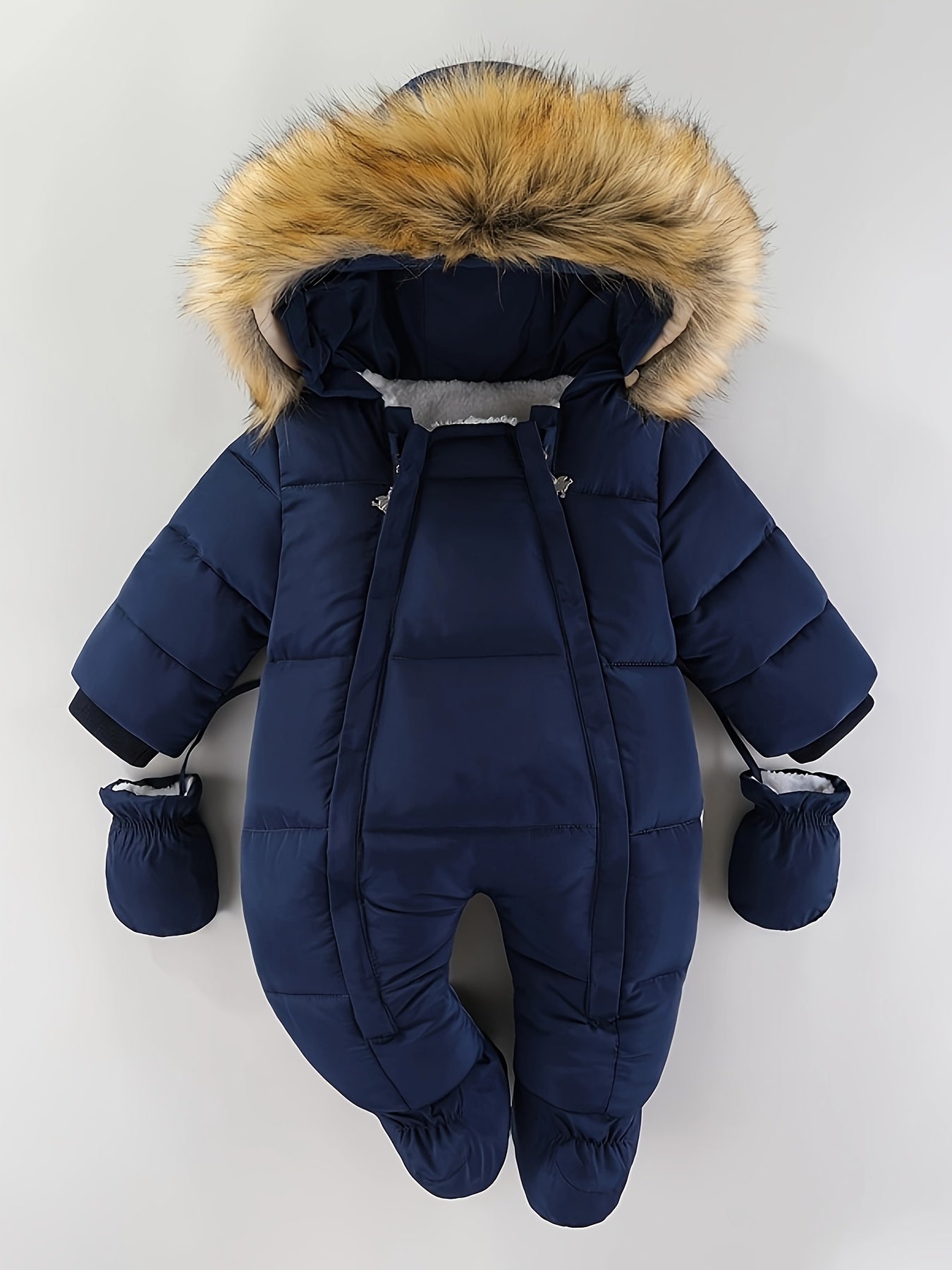 Frosty Baby Romper for Luxe Winter Jumpsuit with Hood for the Colder Months