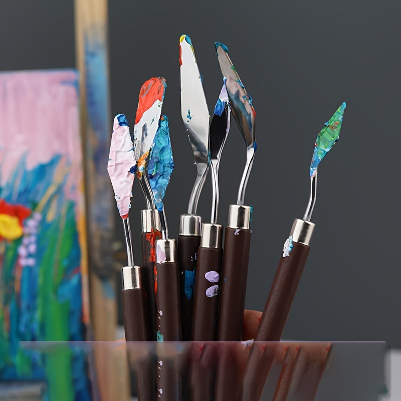 Set 7-Piece Stainless Steel Palette Knife for Painting and Mixing Colors