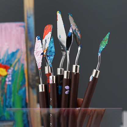 Set 7-Piece Stainless Steel Palette Knife for Painting and Mixing Colors