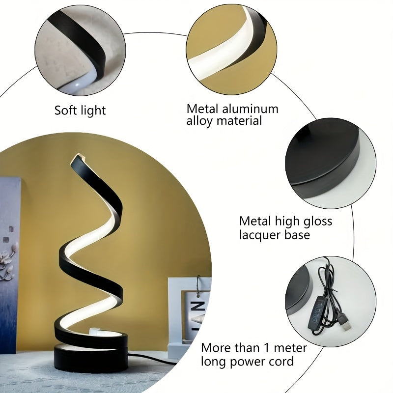 Lamp Spiral LED Desk for Modern Dimmable Lighting