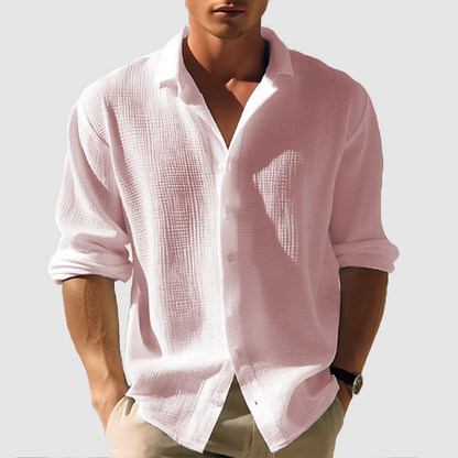 Light with Men's Long Sleeve Shirt Made from and Breathable Material